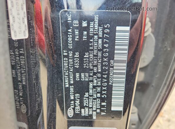 5XXGV4L23KG347795 2019 KIA OPTIMA Черный Вид подкапотного пространства