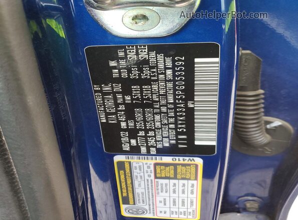 5XYK33AF5PG053592 2023 KIA SPORTAGE Blue Vista interior de 360 grados