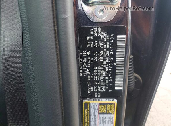 5XYK3CDF2TG411494 2026 KIA SPORTAGE Charcoal Вид наклейки з VIN-кодом