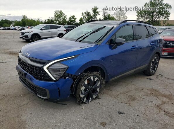 5XYK6CDF4RG186169 2024 KIA SPORTAGE Blue წინა მარცხენა ხედი სამი მეოთხედიდან
