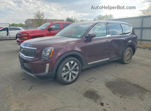 5XYP34HC4MG191692 2021 KIA TELLURIDE Бордовый Передняя левая четверть