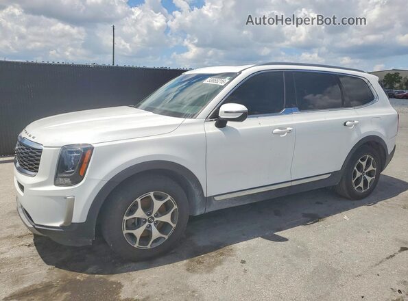 5XYP34HC6LG011594 2020 KIA TELLURIDE White წინა მარცხენა ხედი სამი მეოთხედიდან