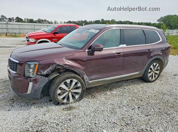 5XYP34HC7NG310997 2022 KIA TELLURIDE Бордовый Передняя левая четверть