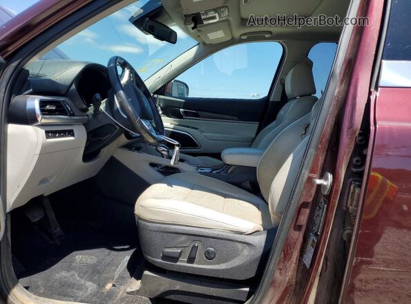 5XYP34HC7NG310997 2022 KIA TELLURIDE Бордовый Вид салона спереди