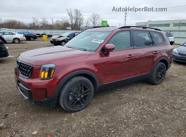 5XYP3DGC0RG523409 2024 KIA TELLURIDE Burgundy Առջևի ձախ երեք քառորդ տեսարան