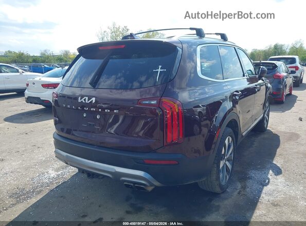 5XYP3DHC3NG221153 2022 KIA TELLURIDE Бордовый Задняя правая четверть