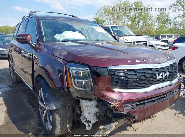 5XYP3DHC3NG221153 2022 KIA TELLURIDE Бордовый Вид спереди