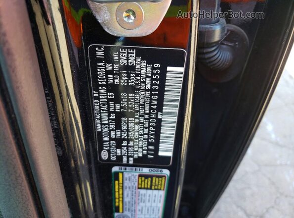 5XYP3DHC4MG132559 2021 KIA TELLURIDE Черный Вид наклейки с VIN-кодом