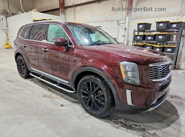 5XYP54HC0MG127420 2021 KIA TELLURIDE Burgundy წინა მარჯვენა
