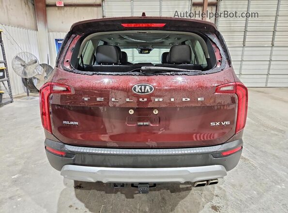 5XYP54HC0MG127420 2021 KIA TELLURIDE Burgundy უკანა ხედი
