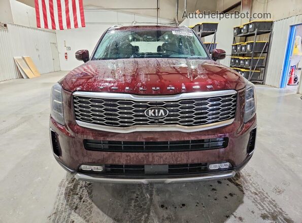 5XYP54HC0MG127420 2021 KIA TELLURIDE Burgundy წინა ხედი