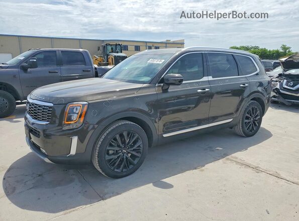 5XYP54HC1LG041127 2020 KIA TELLURIDE Brown წინა მარცხენა ხედი სამი მეოთხედიდან