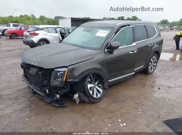 5XYP64HC5LG032959 2020 KIA TELLURIDE Коричневый Передняя левая четверть