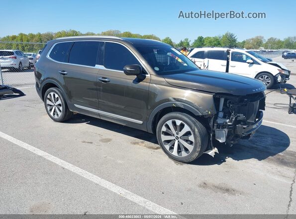 5XYP6DHC7NG317522 2022 KIA TELLURIDE Коричневый Передняя правая четверть
