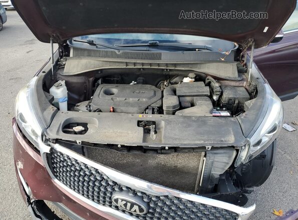 5XYPG4A39GG120944 2016 KIA SORENTO Maroon Вид задньої частини салону