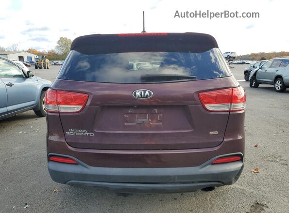 5XYPG4A39GG120944 2016 KIA SORENTO Maroon Вид ззаду