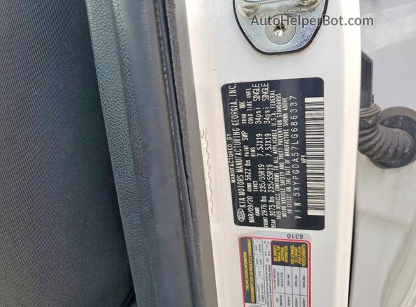 5XYPGDA57LG686337 2020 KIA SORENTO Белый Вид наклейки с VIN-кодом