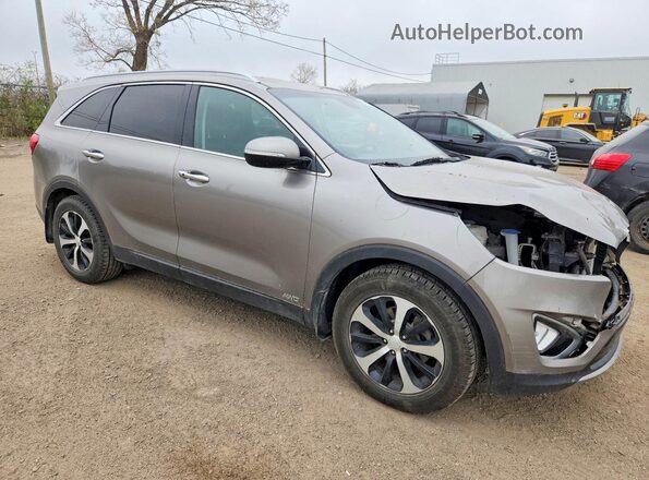 5XYPHDA13HG268682 2017 KIA SORENTO Серый Передняя правая четверть