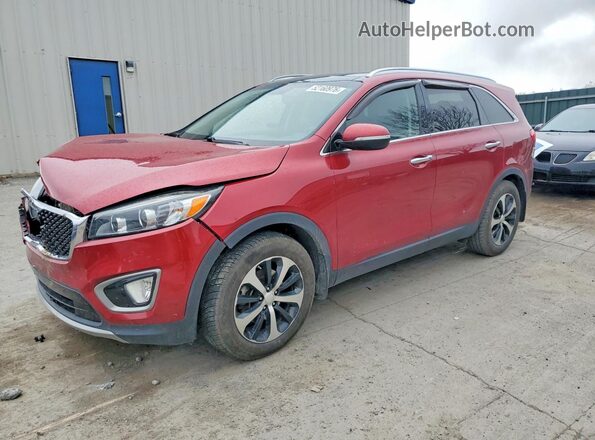 5XYPHDA16GG114854 2016 KIA SORENTO Бордовый Передняя левая четверть