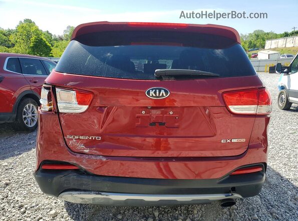 5XYPHDA17GG021843 2016 KIA SORENTO Red Вид ззаду