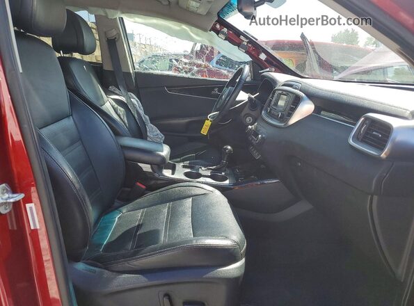 5XYPHDA17GG021843 2016 KIA SORENTO Red Вид салону спереду