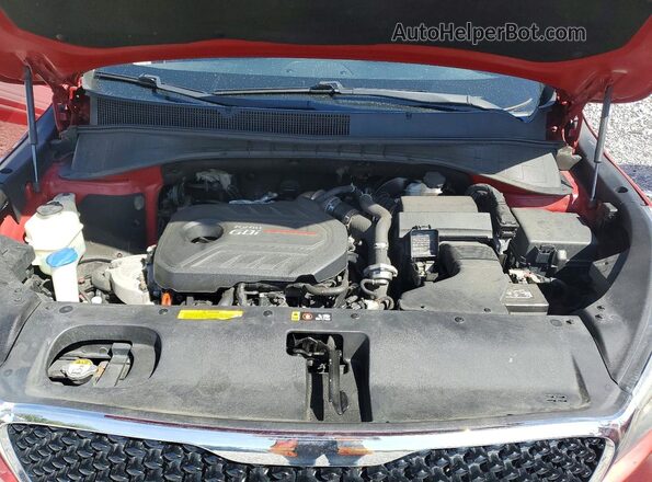 5XYPHDA17GG021843 2016 KIA SORENTO Red Вид підкапотного простору