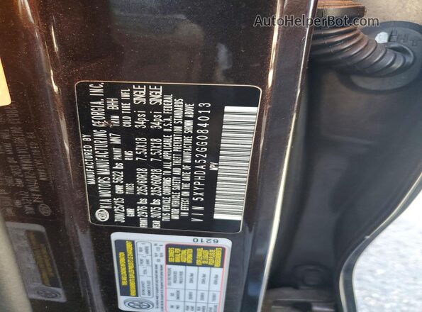 5XYPHDA52GG084013 2016 KIA SORENTO Коричневый Вид подкапотного пространства