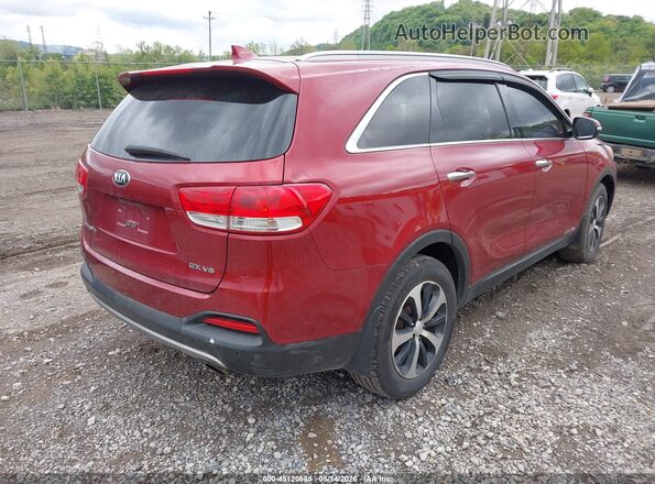5XYPHDA54GG114922 2016 KIA SORENTO Красный Задняя правая четверть