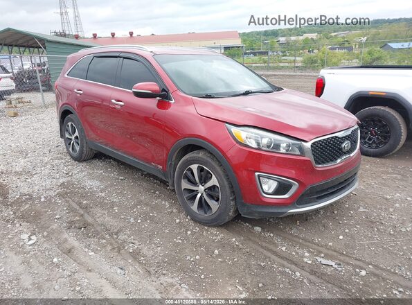 5XYPHDA54GG114922 2016 KIA SORENTO Красный Передняя правая четверть