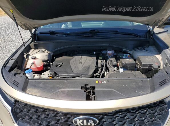 5XYRL4LC5MG056575 2021 KIA SORENTO Gold Engine compartment view