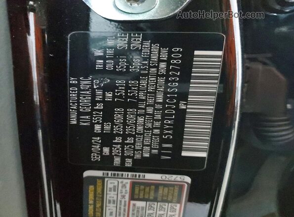 5XYRLDJC1SG327809 2025 KIA SORENTO Black Widok naklejki z numerem VIN