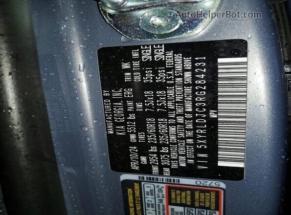 5XYRLDJC3RG284231 2024 KIA SORENTO Silver Вид підкапотного простору