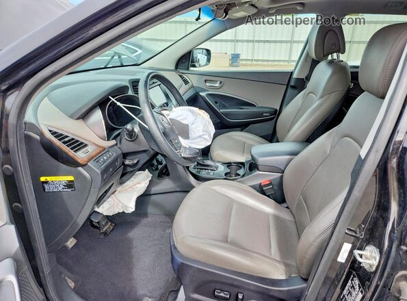 5XYZUDLB2JG555219 2018 HYUNDAI SANTA Черный Вид салона спереди