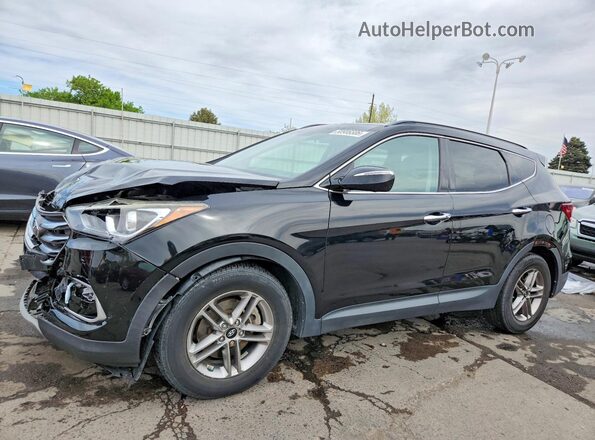 5XYZUDLB2JG555219 2018 HYUNDAI SANTA Черный Передняя левая четверть