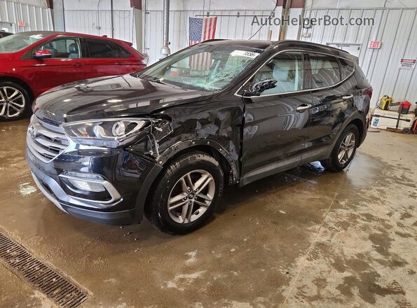 5XYZUDLB9JG567285 2018 HYUNDAI SANTA Черный Передняя левая четверть