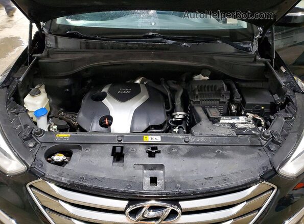 5XYZWDLA8GG308412 2016 HYUNDAI SANTA Black Widok komory silnika