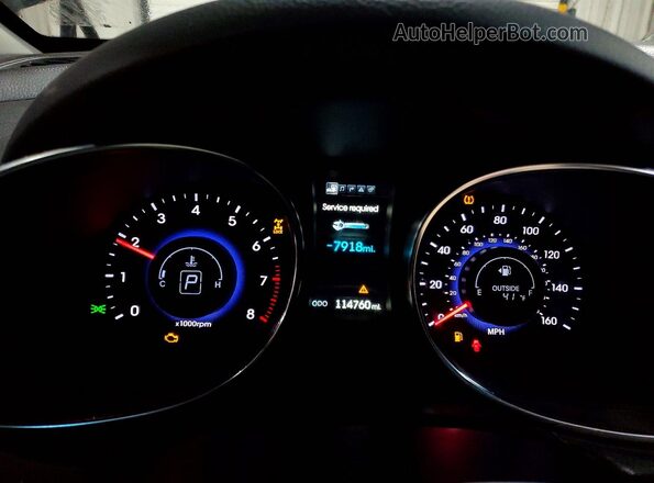 5XYZWDLA8GG308412 2016 HYUNDAI SANTA Black Widok zestawu wskaźników