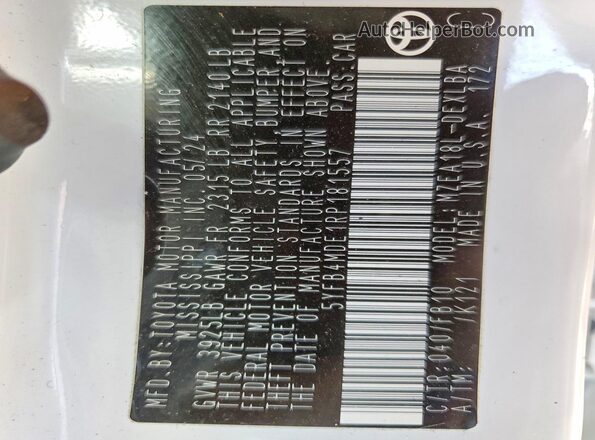 5YFB4MDE1RP181557 2024 TOYOTA COROLLA Белый Вид подкапотного пространства