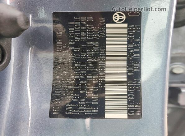 5YFB4MDEXTP361403 2026 TOYOTA LL Синий Вид наклейки с VIN-кодом