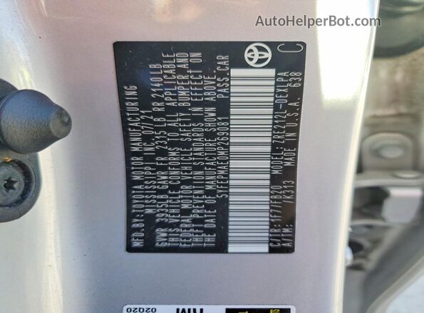 5YFEPMAE0MP269081 2021 TOYOTA COROLLA Silver Widok komory silnika