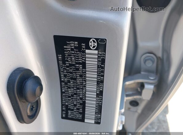 5YFEPMAE2NP325510 2022 TOYOTA LL Silver Widok komory silnika
