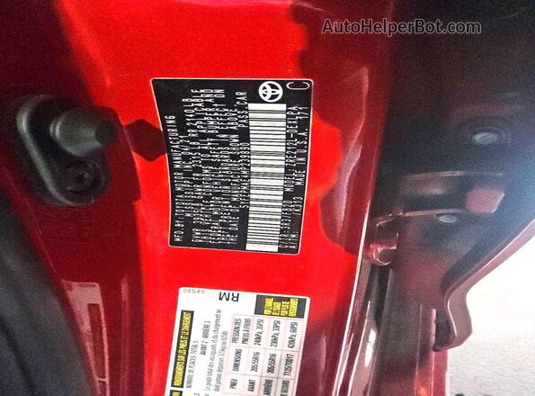 5YFEPMAE4MP239890 2021 TOYOTA COROLLA Красный Вид наклейки с VIN-кодом