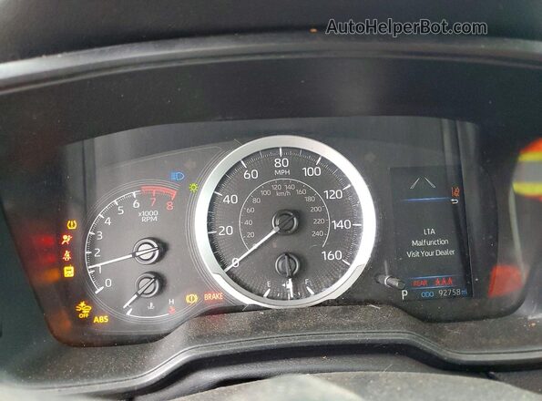 5YFEPMAE5NP286587 2022 TOYOTA COROLLA Silver Vista del cuadro de instrumentos
