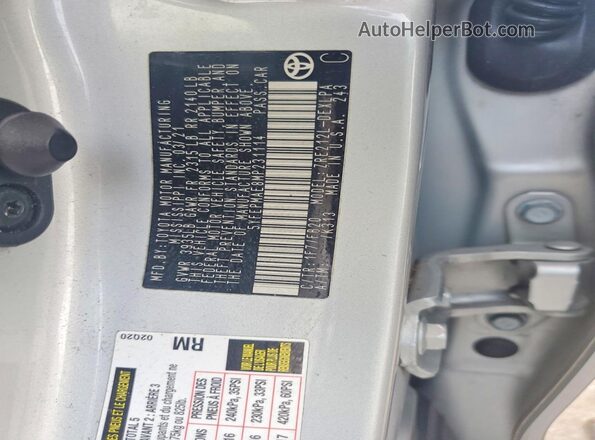 5YFEPMAE8MP231114 2021 TOYOTA LL Silver Вид підкапотного простору