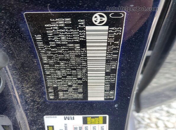 5YFEPMAE8NP321154 2022 TOYOTA COROLLA Blue ძრავის განყოფილების ხედი