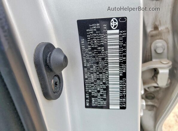 5YFEPRAE2LP129156 2020 TOYOTA COROLLA Silver Вид наклейки з VIN-кодом