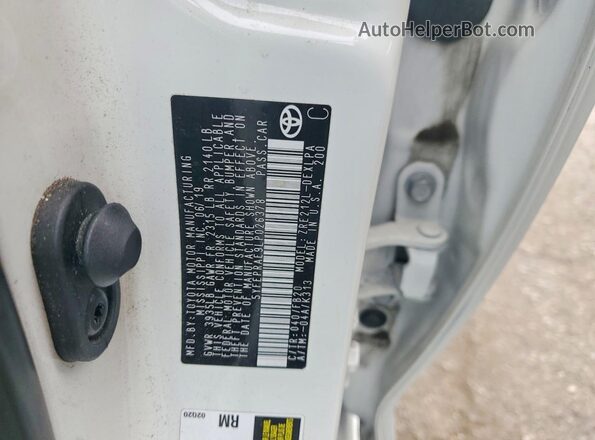 5YFEPRAE9LP026378 2020 TOYOTA COROLLA White Widok komory silnika