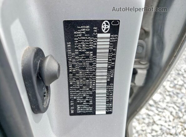 5YFM4RCE3LP026331 2020 TOYOTA COROLLA Silver VIN կոդի պիտակի տեսք