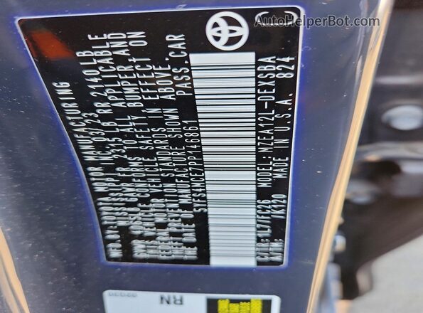 5YFS4MCE7PP146861 2023 TOYOTA COROLLA Charcoal Widok naklejki z numerem VIN