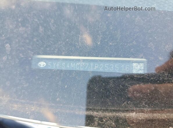 5YFS4MCE7TP253516 2026 TOYOTA COROLLA White Vista de la etiqueta del VIN